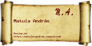 Matula András névjegykártya