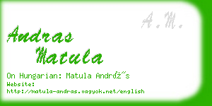 andras matula business card